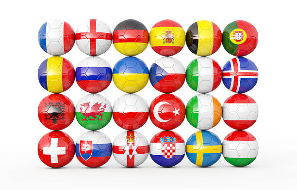 Pile of soccer balls 3D illustration