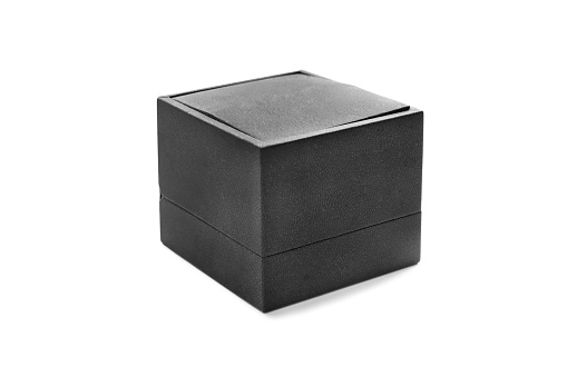 Black blank cube box on white background