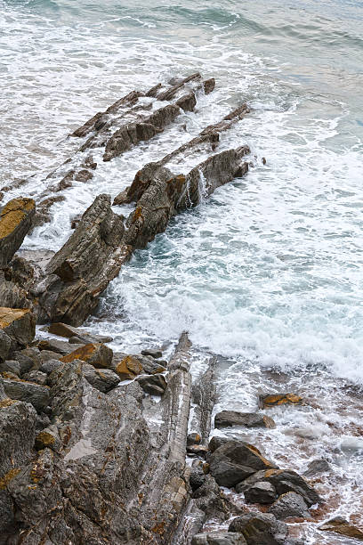 istock Evening ocean rocky coast. 539368360