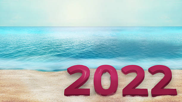 istock 2022 bold font beach background 3d render photo graphic 539368384