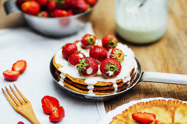 istock Strawberries and whipped cream  for dessert. 539368950
