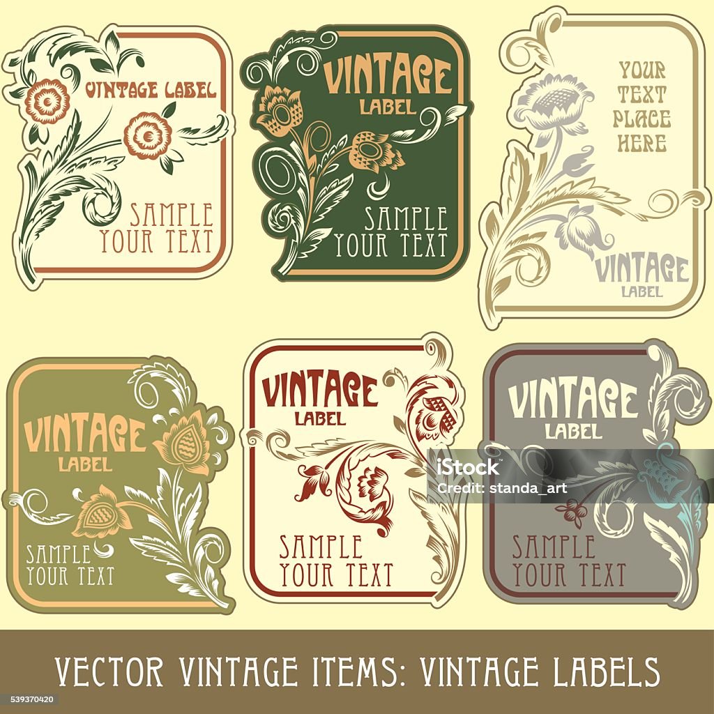 Art Nouveau label Vector vintage items: label art nouveau Arts Culture and Entertainment stock vector