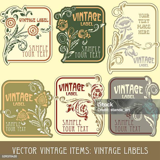 Art Nouveau Label Stock Illustration - Download Image Now - Arts Culture and Entertainment, Badge, Book