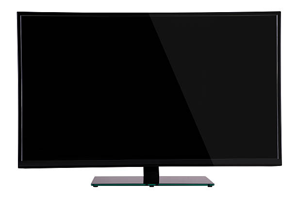 istock modern slim plasma TV on black glass 539372540