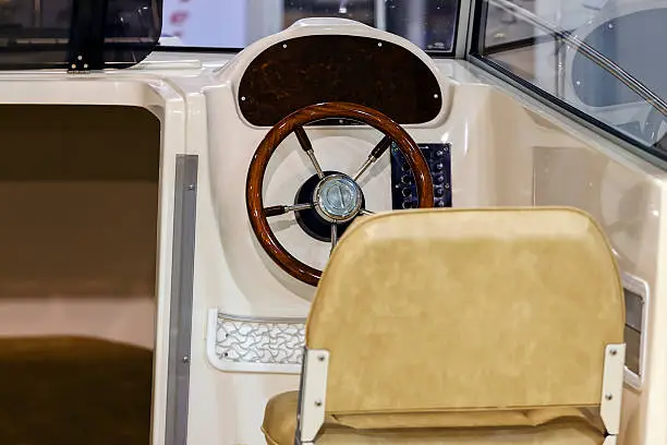 new powerful wooden steering wheel for yacht