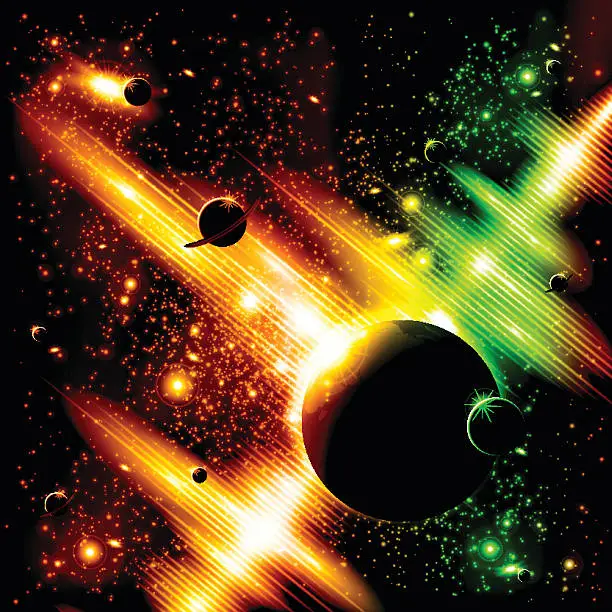 Vector illustration of Retro space background