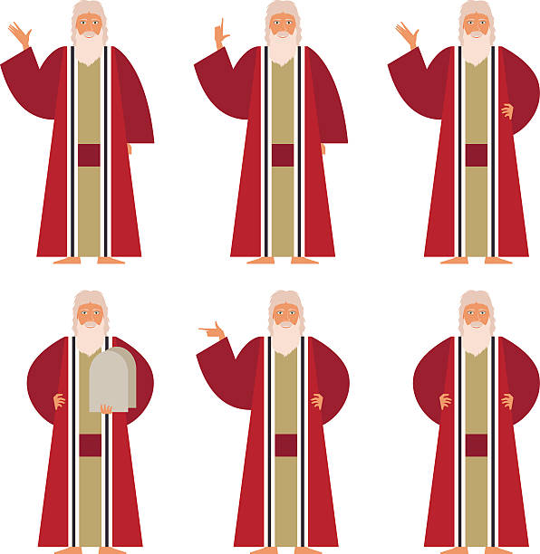 Set of Moses Vector image of the set of Moses ceremonial robe stock illustrations
