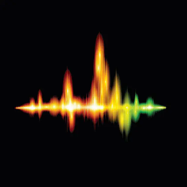 Vector illustration of Fluorescent sound wave design