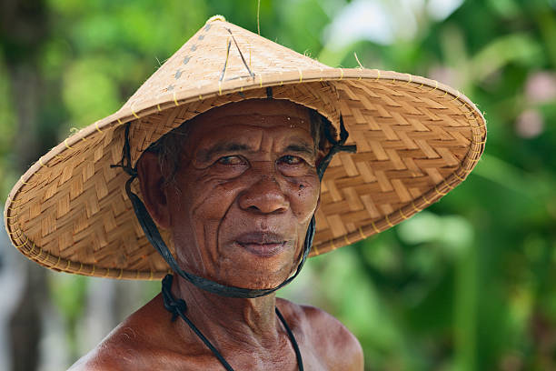 analogi overdrivelse Mission Old Balinese Farmer With Wrinkled Face In Traditional Straw Hat Stock Photo  - Download Image Now - iStock