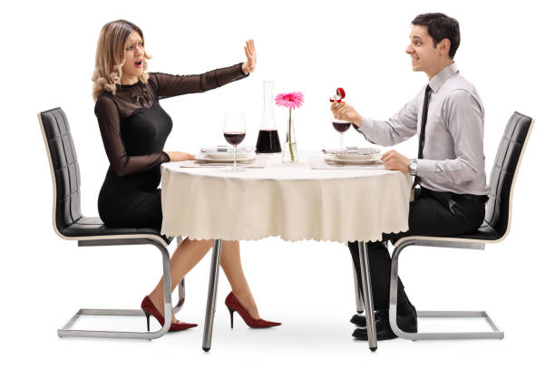 istock Woman stopping her boyfriend from proposing 539442548
