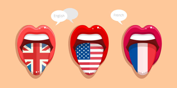 Learning languages concept. vector art illustration