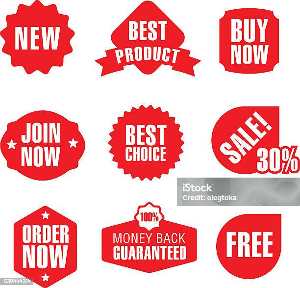Set Of Advertising And Promotion Banners Stock Illustration - Download Image Now - Icon Symbol, Price Tag, Badge