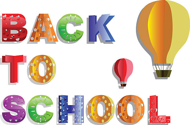 Back to School in paper style vector art illustration