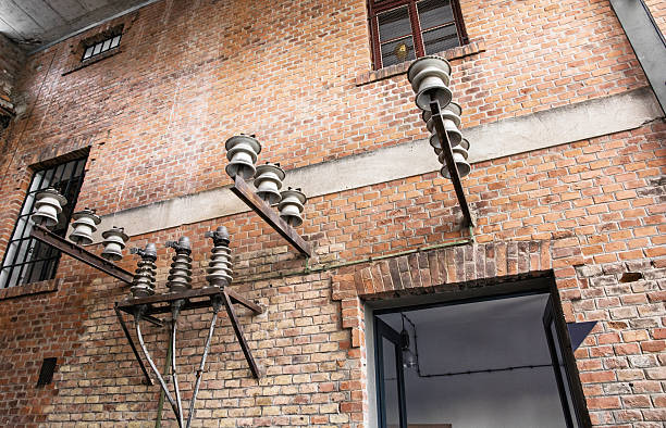 istock Brick wall of historical power station building 539449510