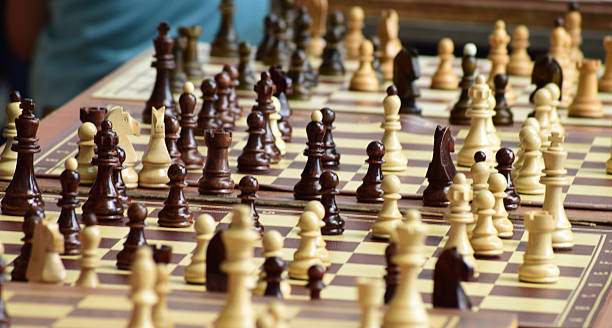 istock black and white chess pieces on the board 539449964