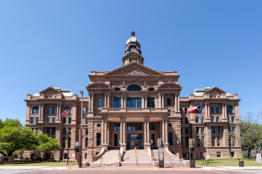 Fort Worth, Tx, USA - April 6, 2016: Historic Tarrant County Courthouse from 1895. Fort Worth, Texas, United States