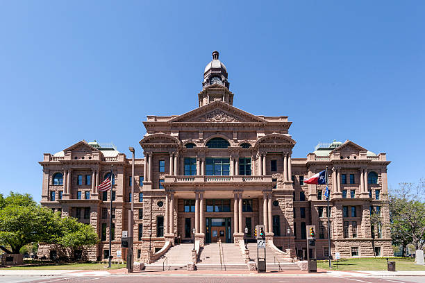 Tarrant County Courthouse in Fort Worth Fort Worth, Tx, USA - April 6, 2016: Historic Tarrant County Courthouse from 1895. Fort Worth, Texas, United States fort worth stock pictures, royalty-free photos & images