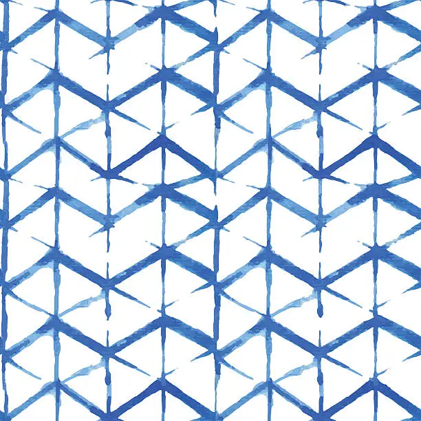 Vector illustration of shibori indigo seamless pattern