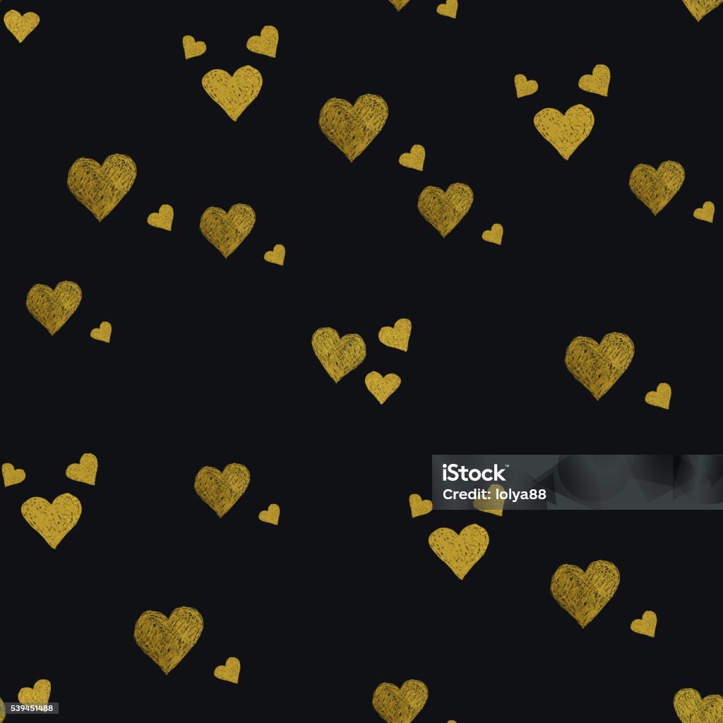 Golden Hearts Seamless Pattern Stock Illustration Download Image Now Golden Hearts Seamless Pattern Stock Illustration Download Image Now