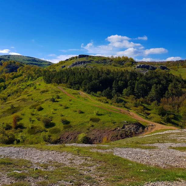  mountain plateau at summer sunny day