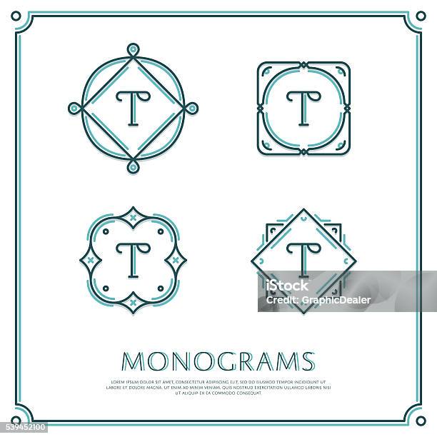 T Monogram Vector Vector Letter T Monogram Stock Illustration - Download Image Now ...