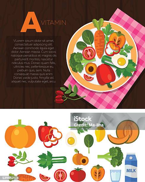 Healthy Lifestyle And Diet Stock Illustration - Download Image Now - Agriculture, Broccoli, Carrot