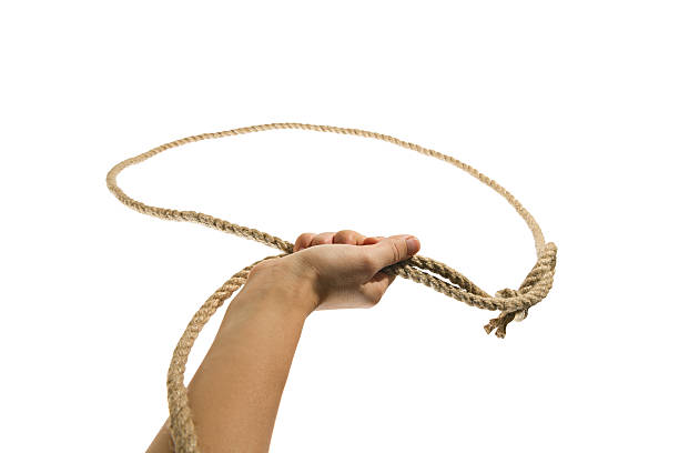 istock The hand throws a lasso on white, isolated background 539453118