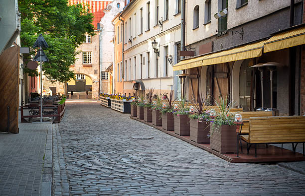 Street without people early in the morning