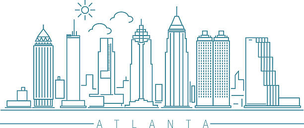 Atlanta Skyline Vector skyline of the City of Atlanta Georgia USA atlanta skyline stock illustrations