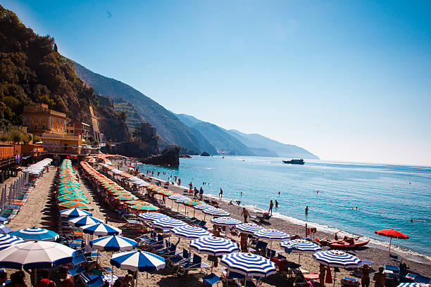 istock Italian Beach with colorful umbrellas 539458594