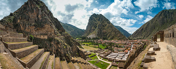 Ancient Inca Ruins Of Ollantaytambo In Peru stock photo