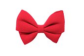 Isolated big red bow on white background