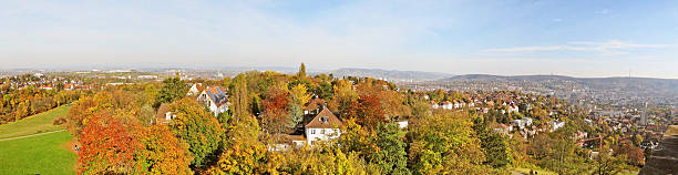 view over Stuttgart from tower Bismarckturm - panorama