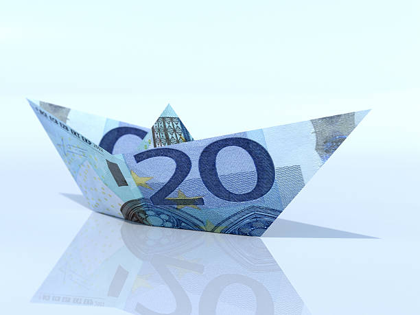 istock Ship model made out of Euro banknote 539467010