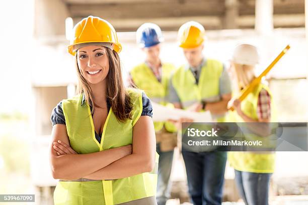 Female Architect Stock Photo - Download Image Now - Construction Worker, Women, Electrician