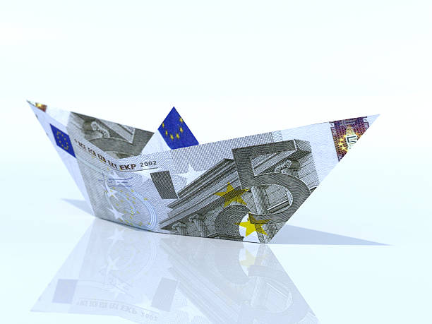 istock Ship model made out of Euro banknote 539467138