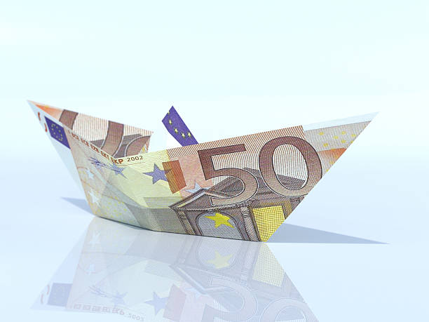 istock Ship model made out of Euro banknote 539467212