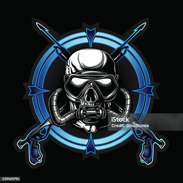 Diver Skulldead Diver Stock Illustration - Download Image Now - Scuba Diving, Deep, Design