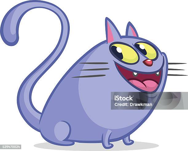 Vektor Kucing Dengan Ekor Halus Ilustrasi Gambar Kartun Ilustrasi Stok
