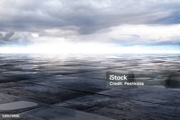 Wet Concrete Floor Stock Photo - Download Image Now - Wet, Road, Rain