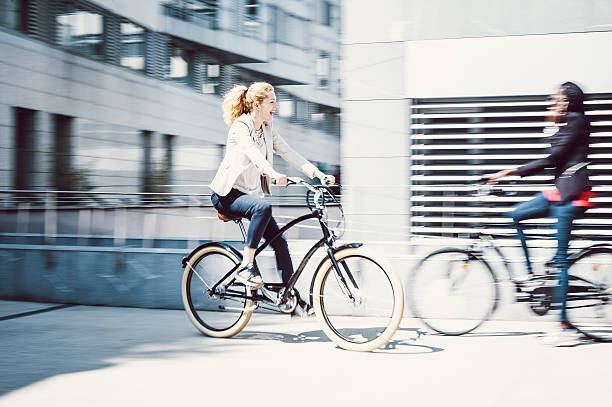 istock Business people with bicycle on the phone 539477308