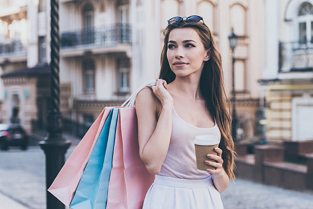 istock Enjoying coffee after day shopping. 539478330