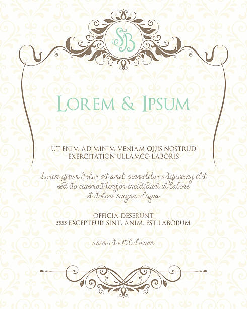 illustrazioni stock, clip art, cartoni animati e icone di tendenza di monogramma progettazione pagina - wedding frame silk backgrounds