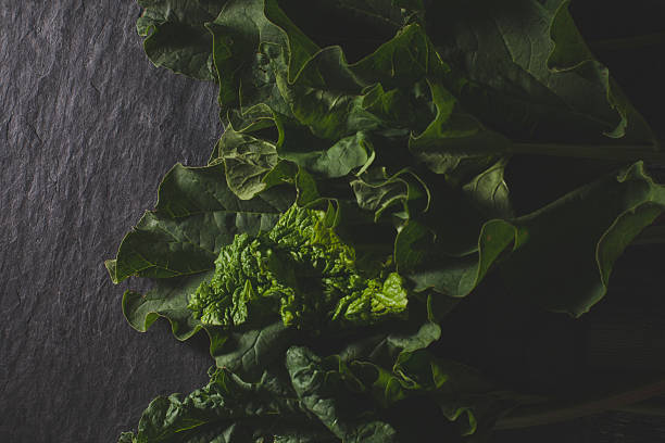 istock Organic pieplant lying on dark stone 539479192