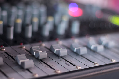 buttons equipment for sound mixer control,selective focusbuttons equipment for sound mixer control soft focus