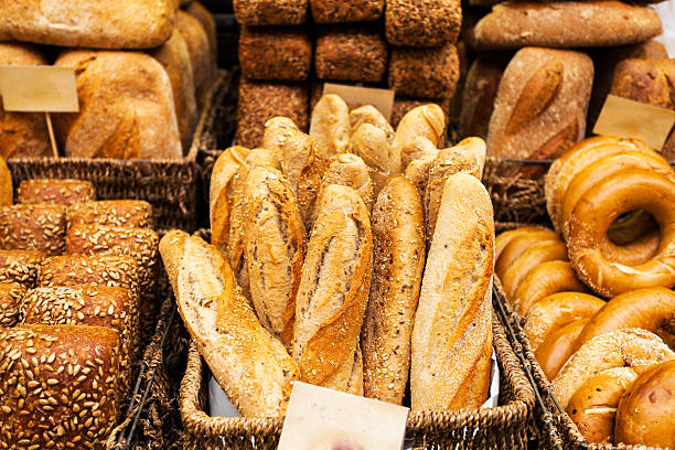 Bread counter at the Mahane Yehuda Market in Jerusalem.