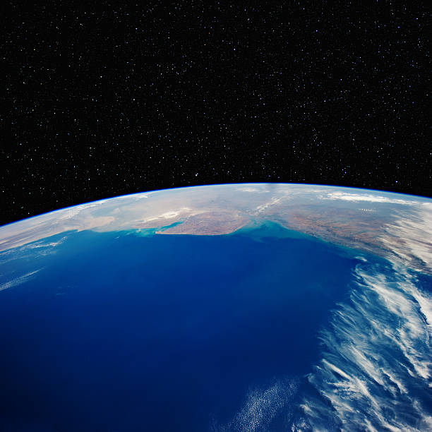 istock Gujarat, India, from space with stars above. 539480836