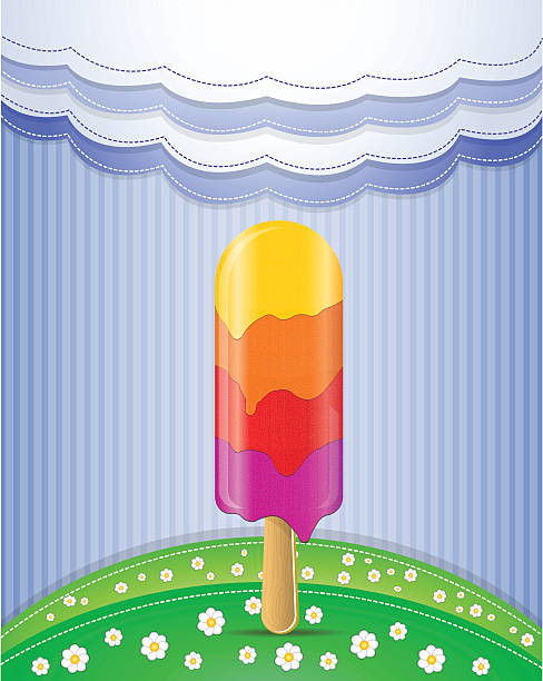 ilustraciones, imágenes clip art, dibujos animados e iconos de stock de naturaleza ilustración con helado. - ice cream missing bite biting melting