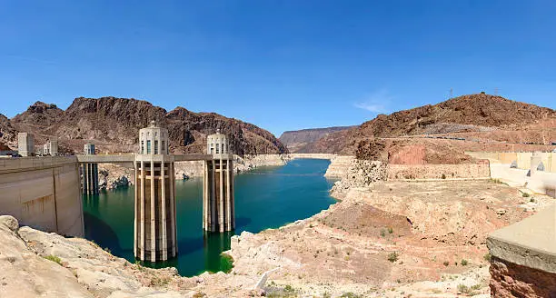 Hoover Dam with record low water level