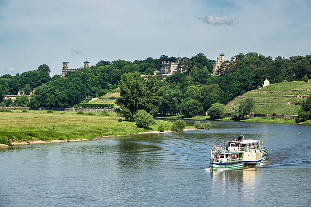 Passenger ship on the river Elbe in Dresden (Germany).